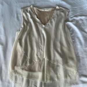 Rachel Roy flowy tank with frayed finish size M